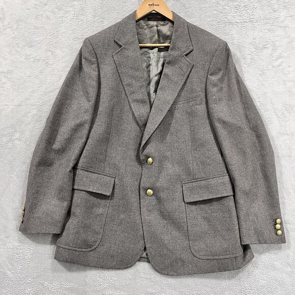 English Manor Blazer Jacket Wool 42R Sport Coat 2 Buttons Suit VTG‎